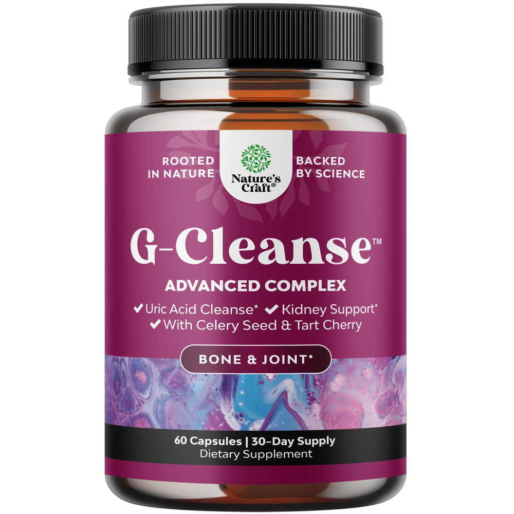 Natures Craft G-Cleanse bottle front for daily uric acid support