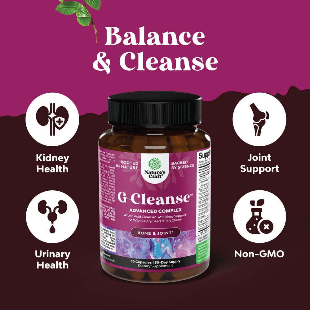 Natures Craft G-Cleanse tart cherry extract detail for mobility support