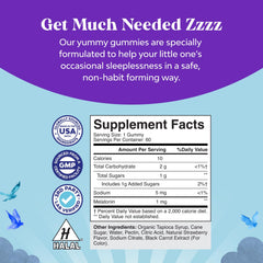 Close-up of Natures Craft kids melatonin gummies 1 mg