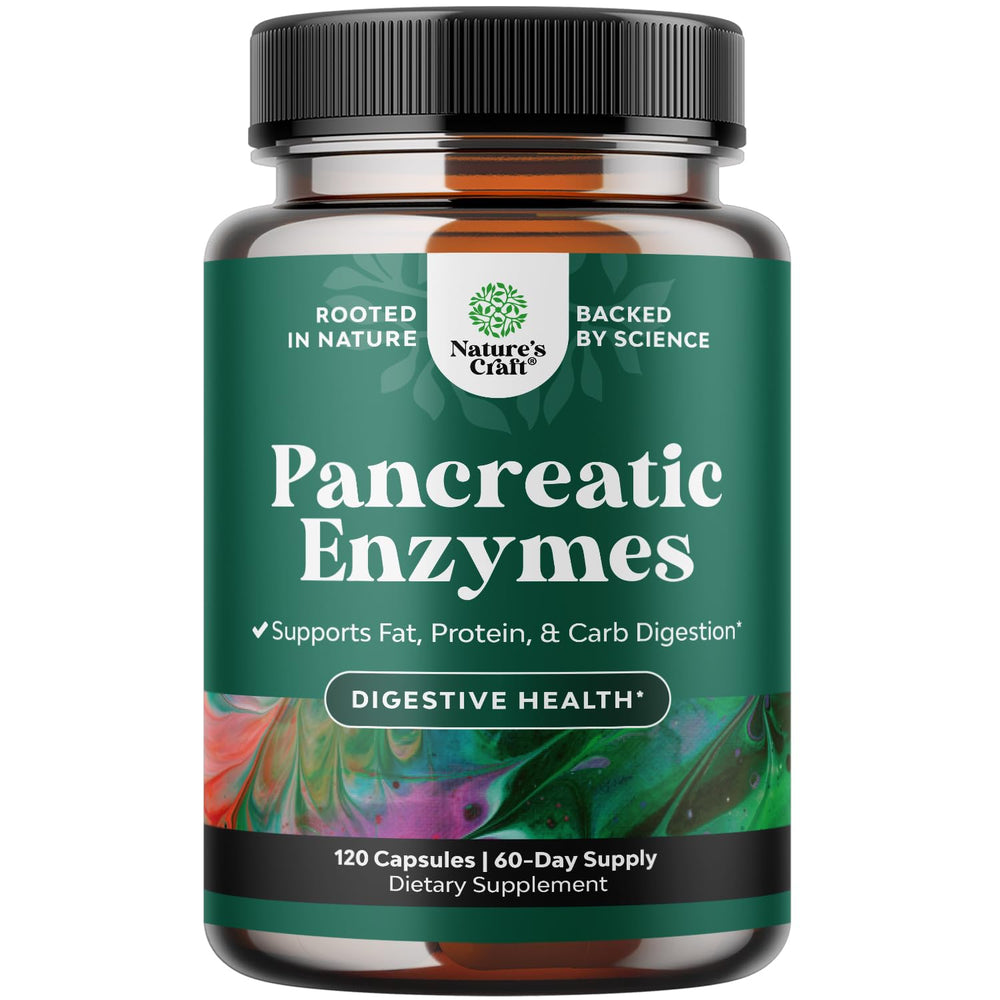 Nature's Craft Pancreatin digestive enzymes bottle with label