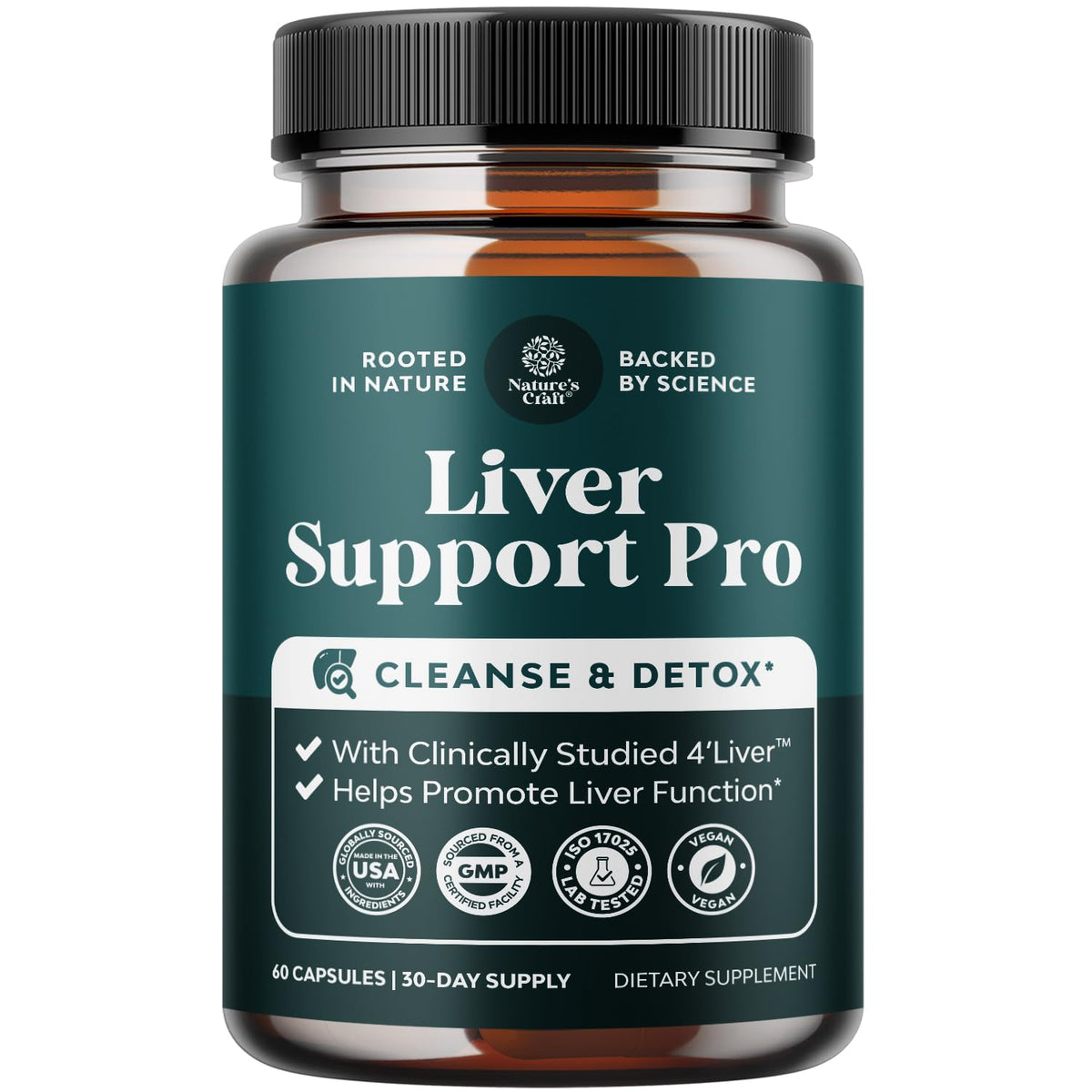 Natures Craft Pro Liver Support bottle for easy daily liver health support