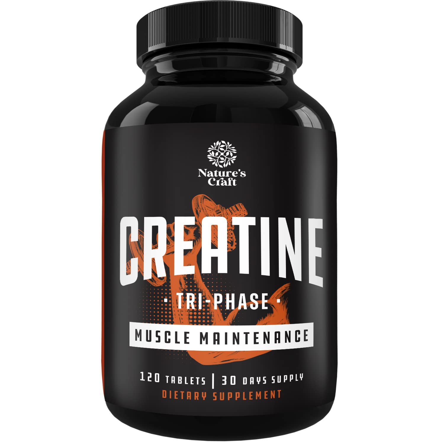 Nature's Craft Tri-Phase Creatine Tablets bottle with 120 tablets