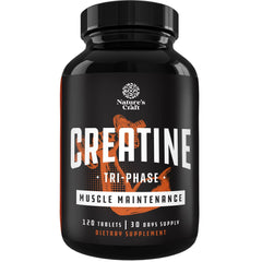 Nature's Craft Tri-Phase Creatine Tablets bottle with 120 tablets