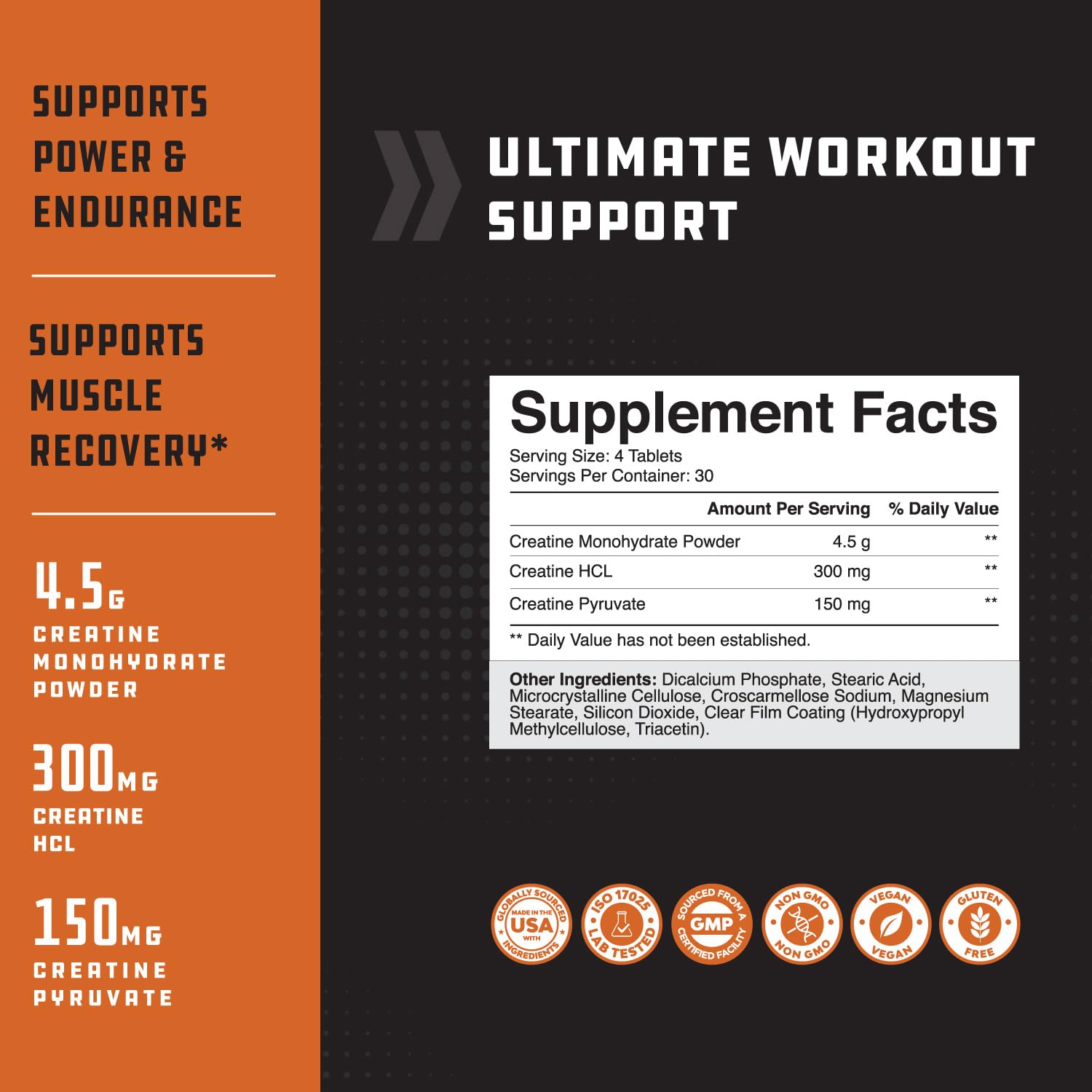 Front packaging of Nature's Craft Tri-Phase Creatine Tablets