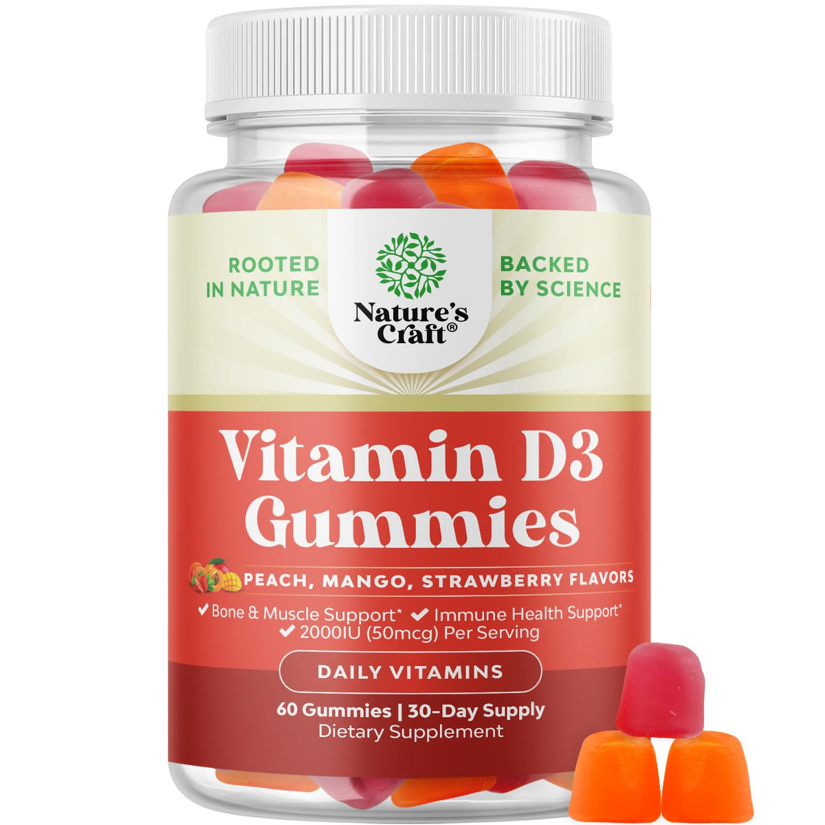 Natures Craft Vitamin D3 Gummies 2000 IU hero image