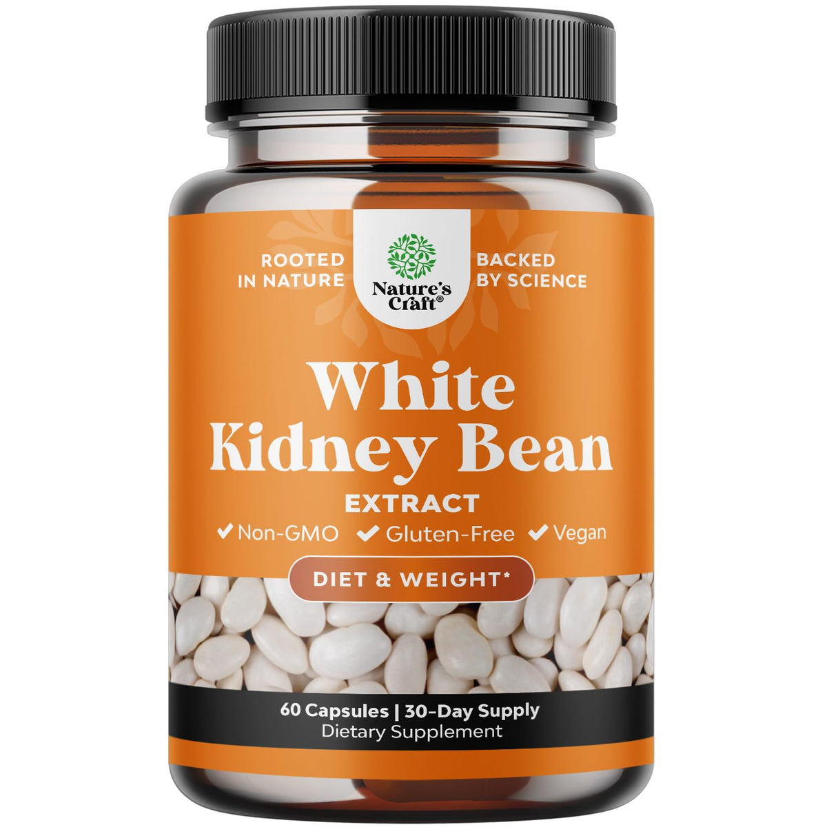 Natures Craft White Kidney Bean Extract Carb Blocker bottle for natural carb management