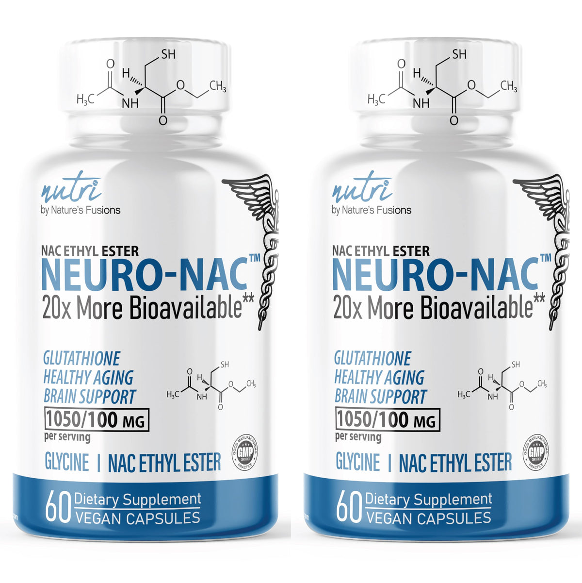 Nature's Fusions NACET Neuro NAC supplement bottle 2-pack