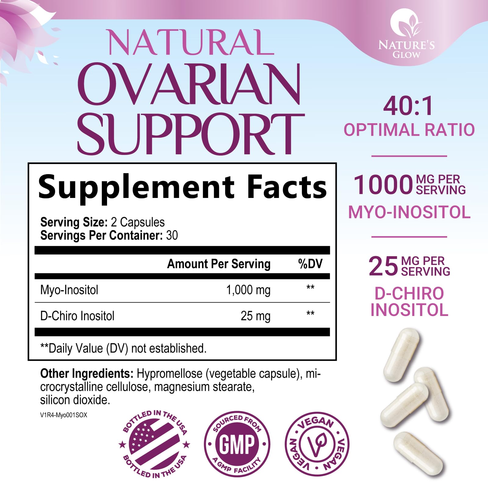 Nature's Glow capsule closeup showing smooth vegan shell and texture