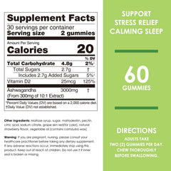 60 count bottle packaging of Nature's Key Ashwagandha Gummies