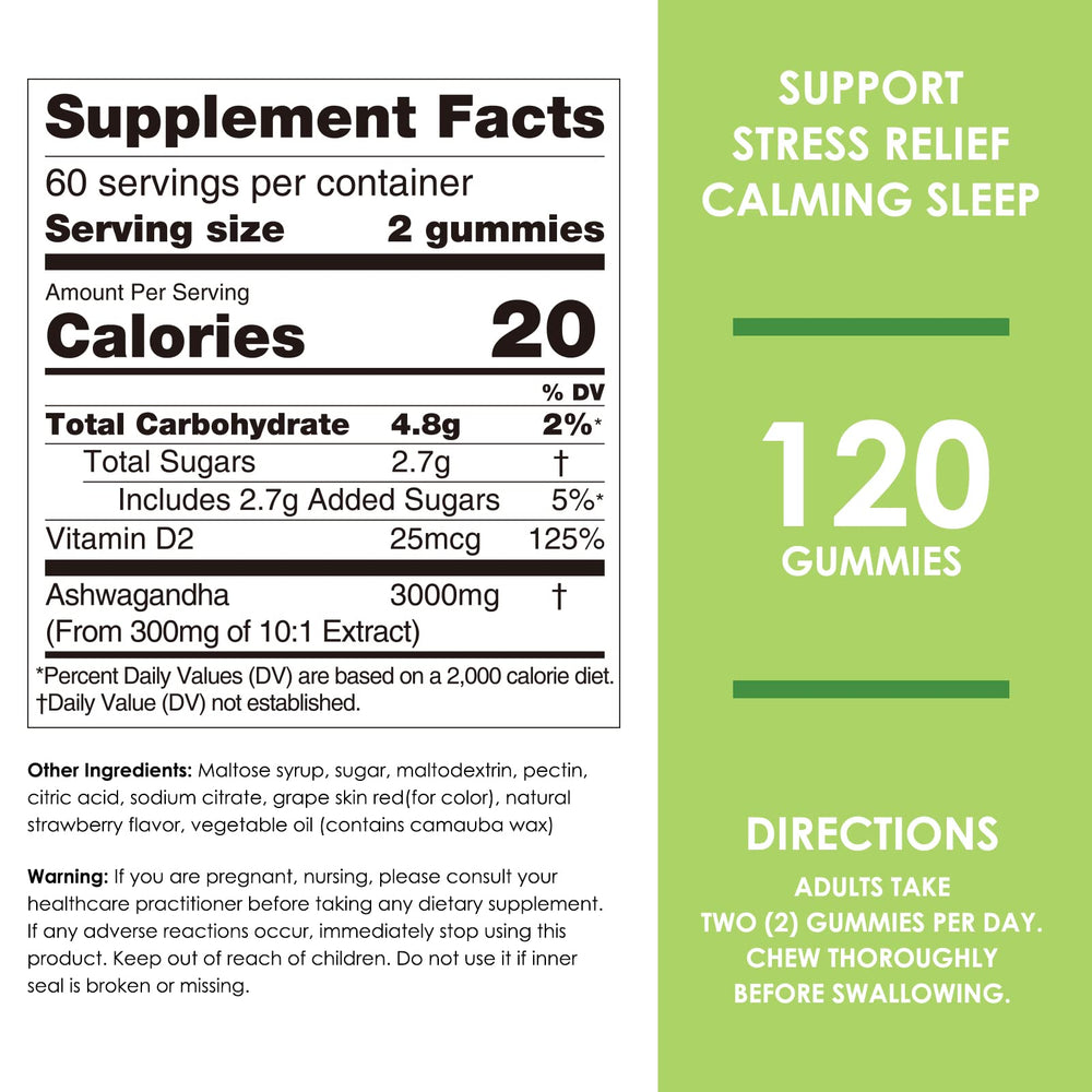 Back packaging view of Nature's Key Ashwagandha Gummies