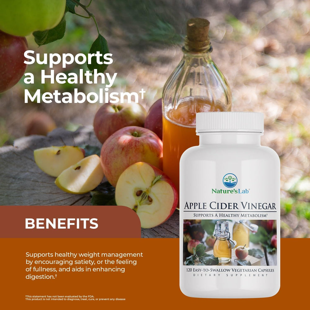 Nature's Lab Apple Cider Vinegar 1200mg with Chromium label