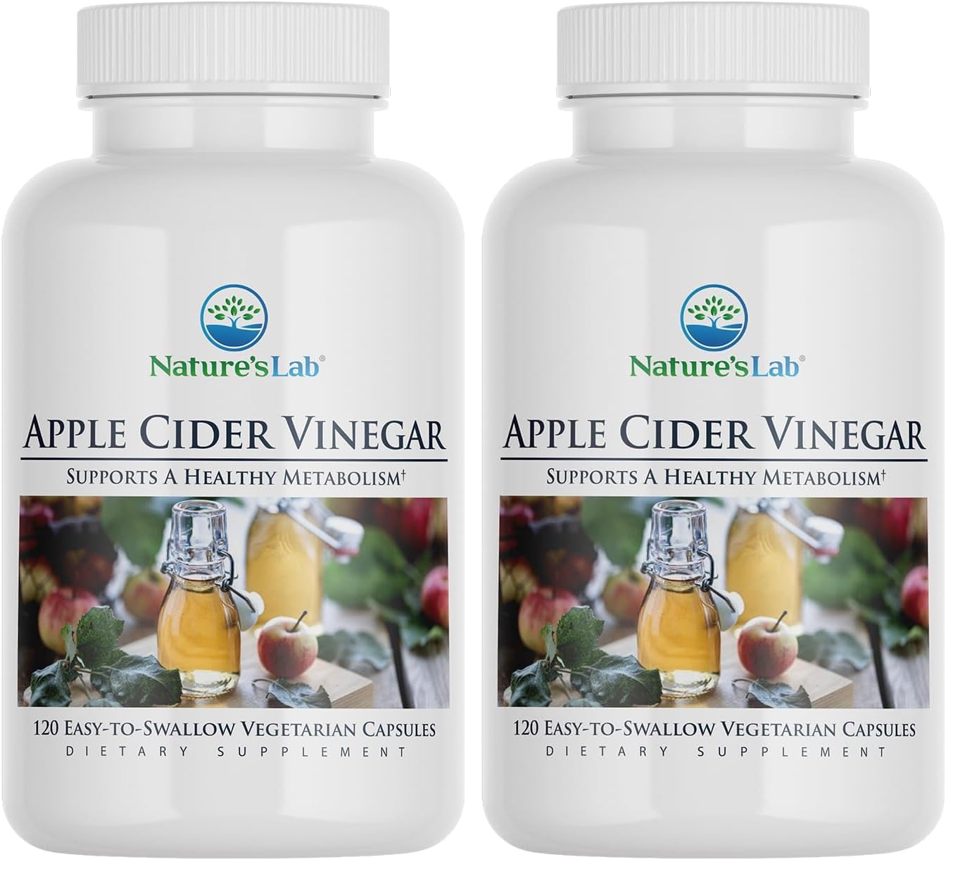 Nature's Lab Apple Cider Vinegar 1200mg with Chromium bottle — pack of 2 hero image
