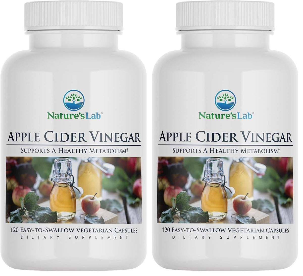 Nature's Lab Apple Cider Vinegar 1200mg with Chromium bottle — pack of 2 hero image