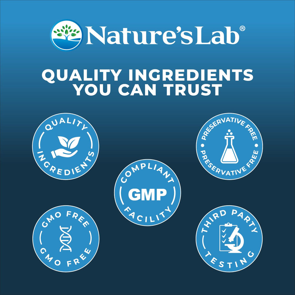 Nature's Lab ACV capsules on a tabletop ready to take.