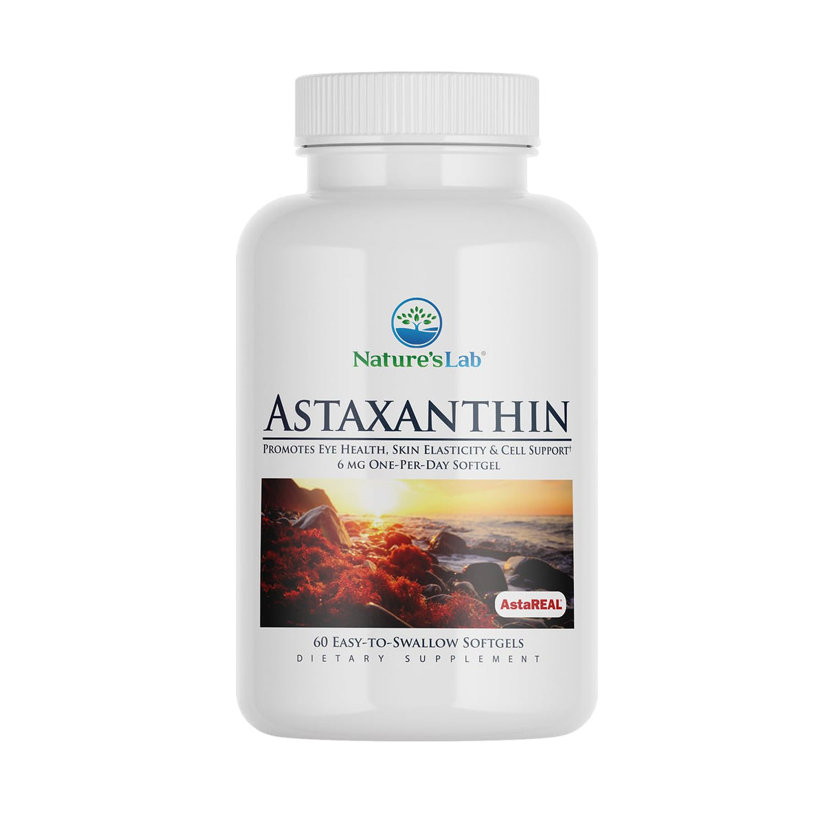 Nature's Lab AstaREAL Astaxanthin 6mg bottle with 60 capsules