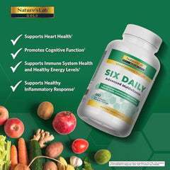 Close-up of Six Daily Advanced Multivitamin label