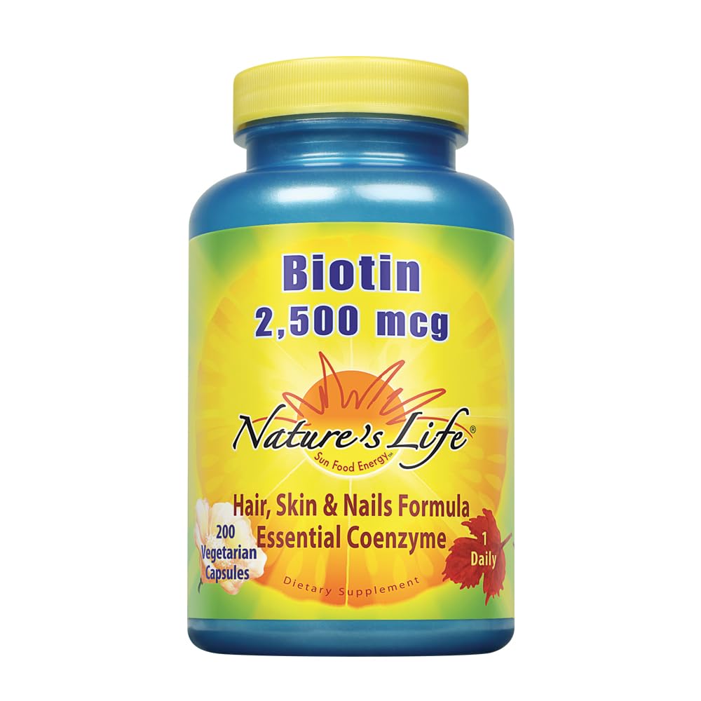 Nature's Life Biotin 2500mcg bottle label