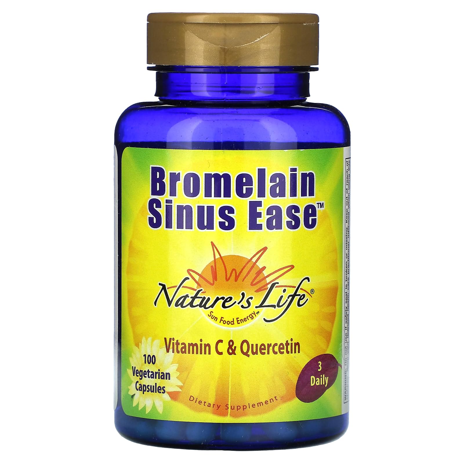 Nature's Life Bromelain Sinus Ease 1200mg bottle front view