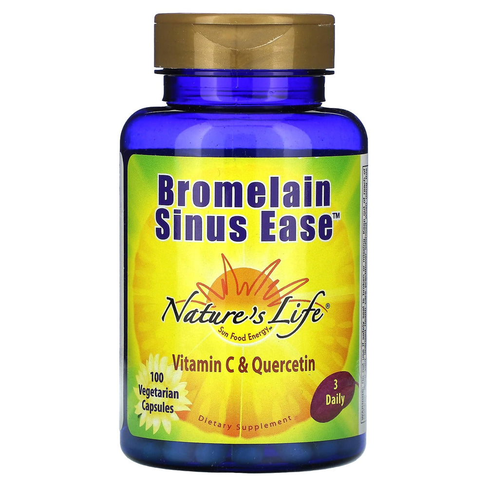 Nature's Life Bromelain Sinus Ease 1200mg bottle front view