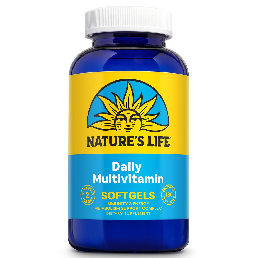 Bottle of Nature's Life Daily Multivitamin for Men and Women with 180 softgels