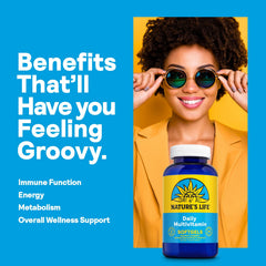 Vitamins and minerals list graphic for Nature's Life multivitamin