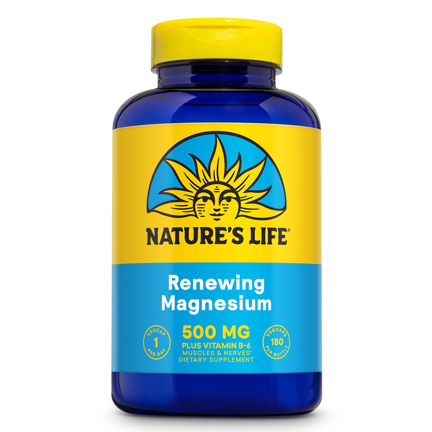 Nature's Life Renewing Magnesium 500 mg + Vitamin B-6 bottle