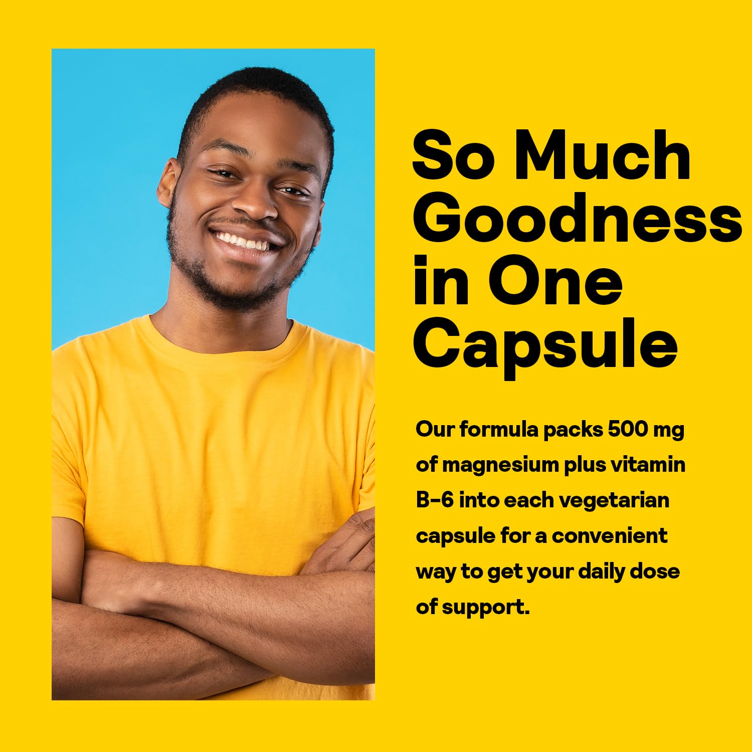 Vitamin B-6 5 mg supplement alongside magnesium