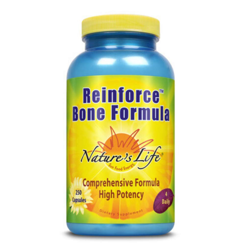 Bottle of Nature's Life Reinforce Bone Formula 250 ct