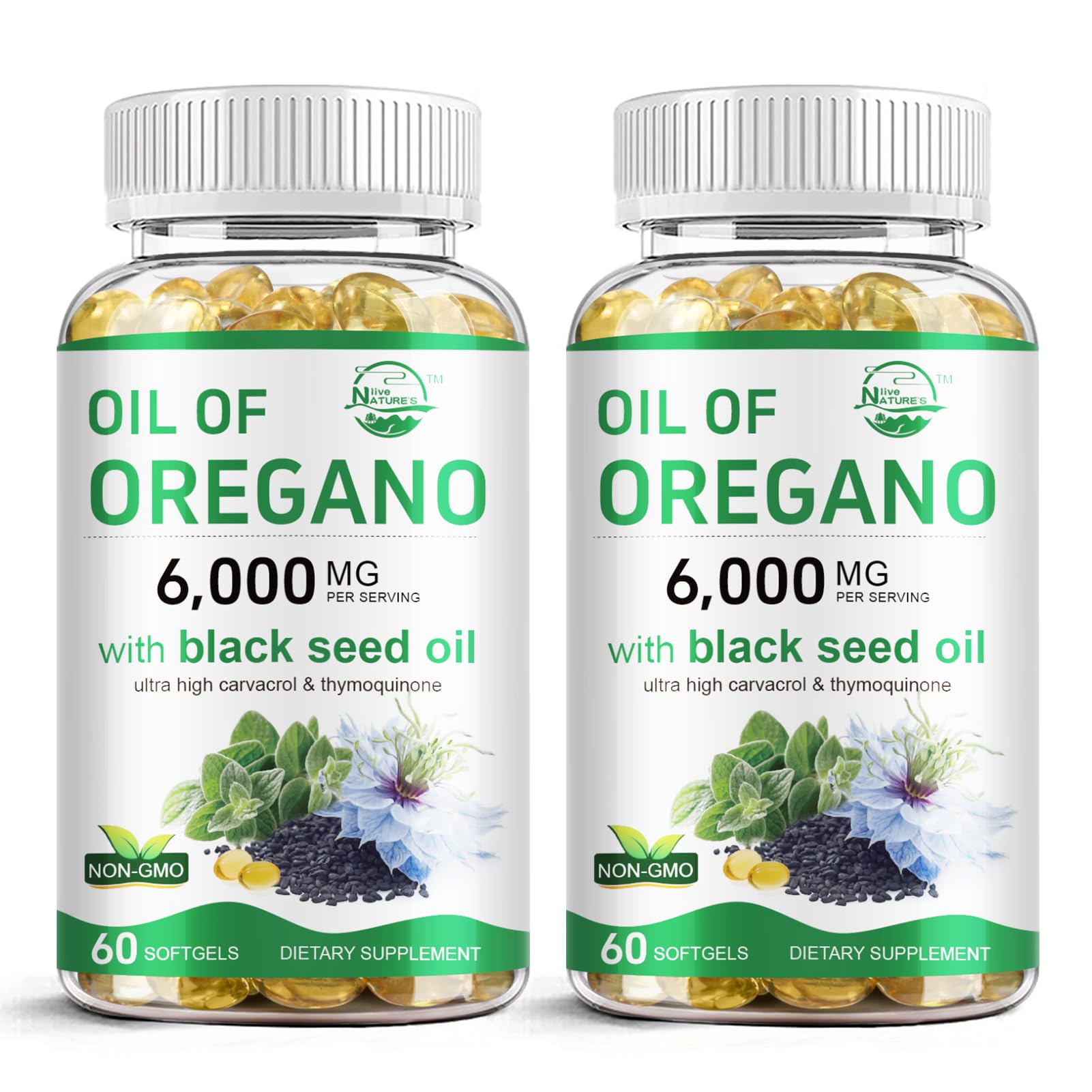 Hero image of Nature's Live Oil of Oregano with Black Seed Oil 2-pack 60 softgels