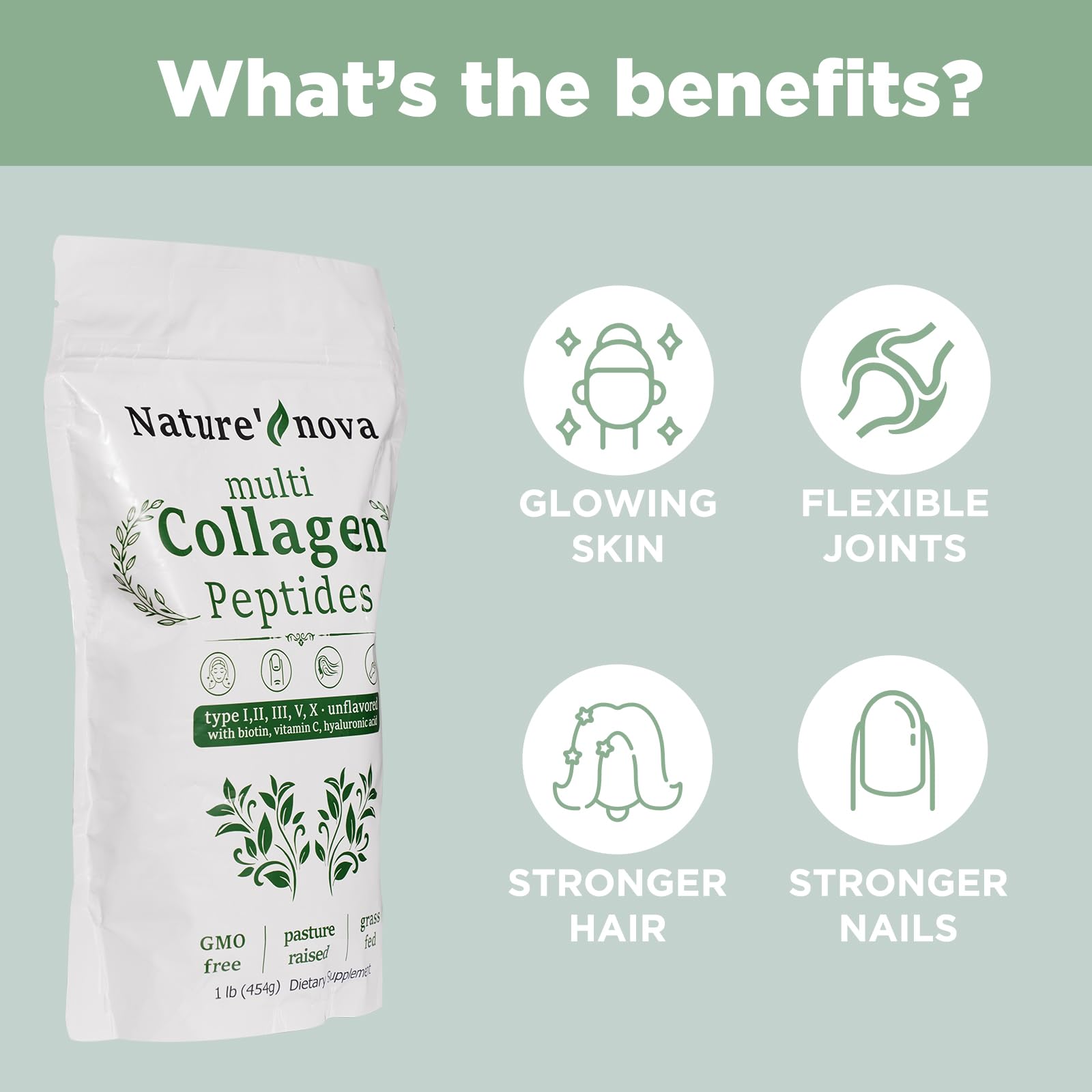 Unflavored collagen powder dissolving in water