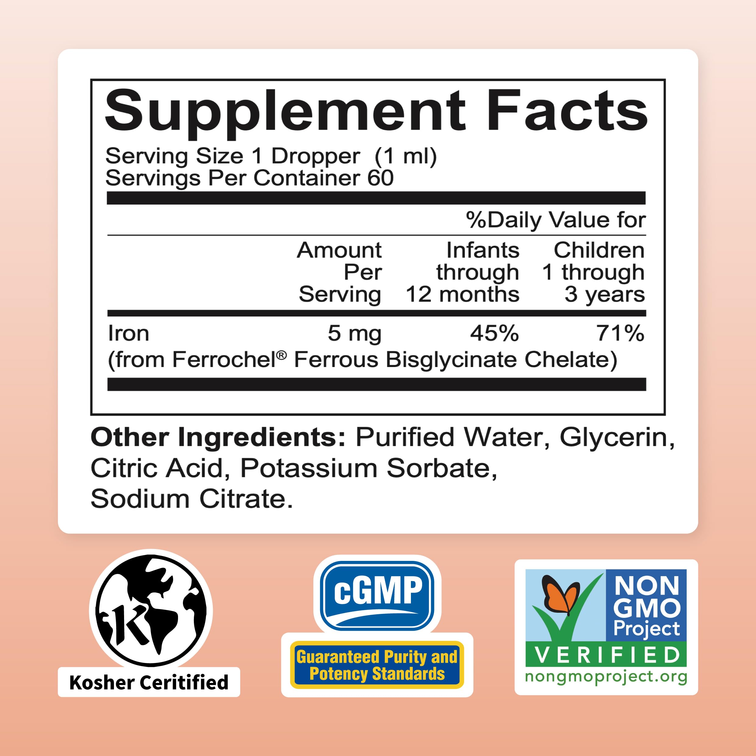Close-up of Ferrochel chelated iron molecule