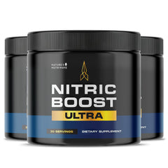 Nature’s NutriWave Nitric Boost Ultra bottle with scoop for daily wellness and easy mixing