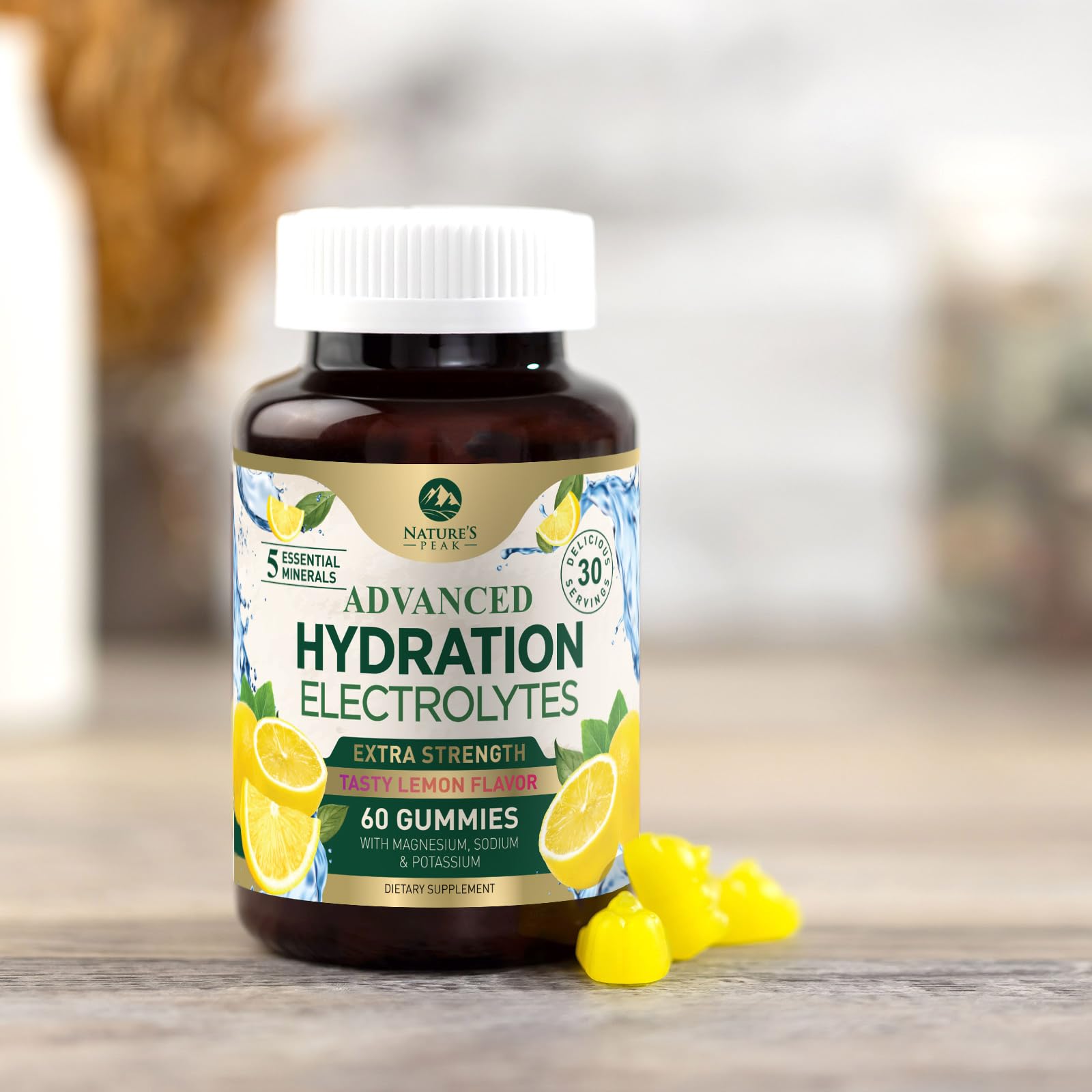 Lemon flavor graphic emphasizes refreshing tasty hydration option