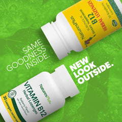 Natures Plus B12 Herbal Lozenges raspberry bottle 30 servings