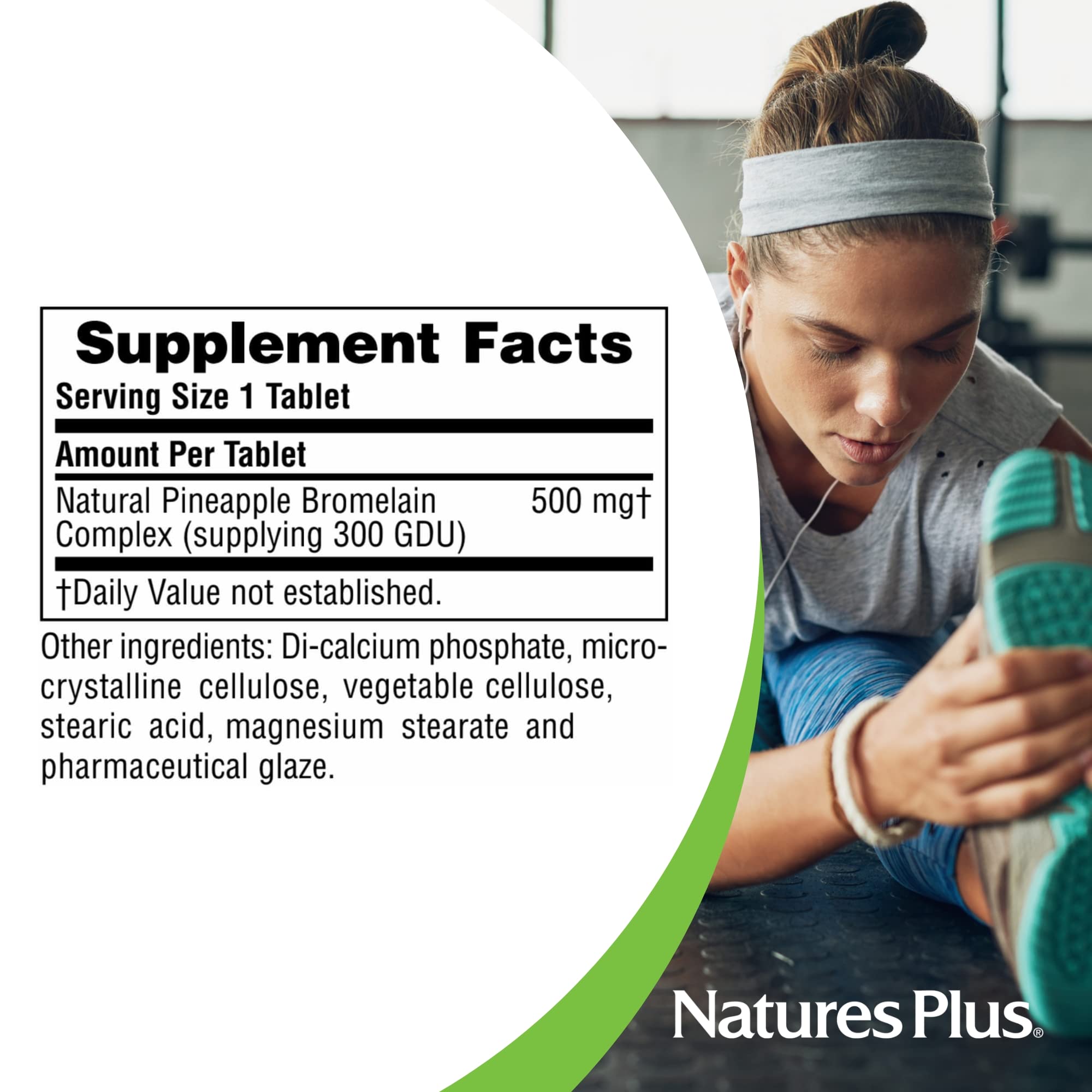 Natures Plus Bromelain 500 mg packaging image