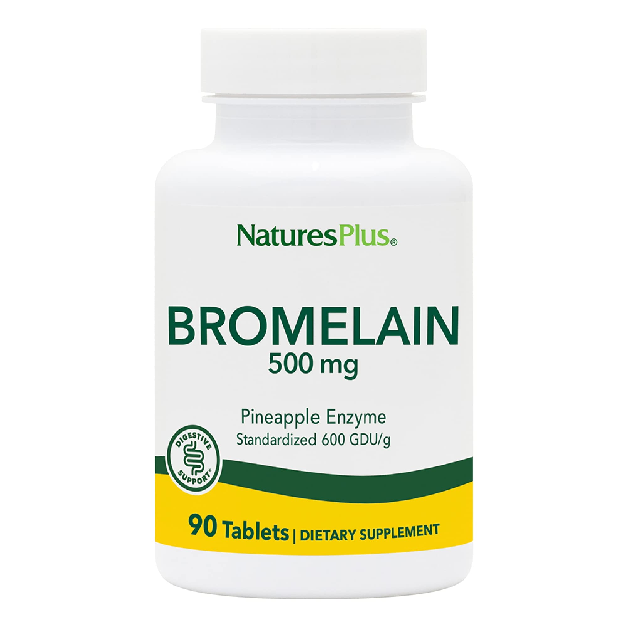 Natures Plus Bromelain 500 mg bottle and label