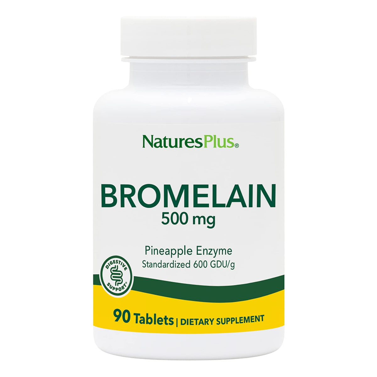 Natures Plus Bromelain 500 mg bottle and label