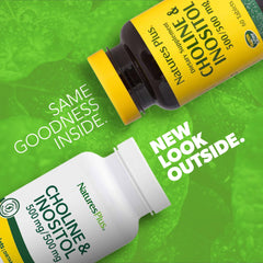 Close-up of choline and inositol tablets