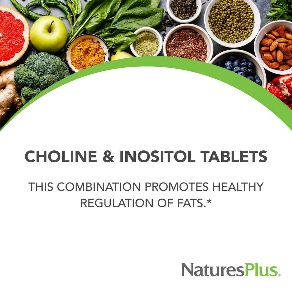 Choline and Inositol bottle packaging with label