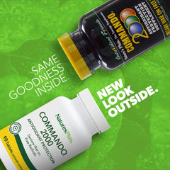 Concept image showing brain and immune support from Commando 2000-90