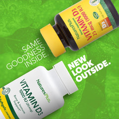 Natures Plus D3 1000 IU softgels label close-up