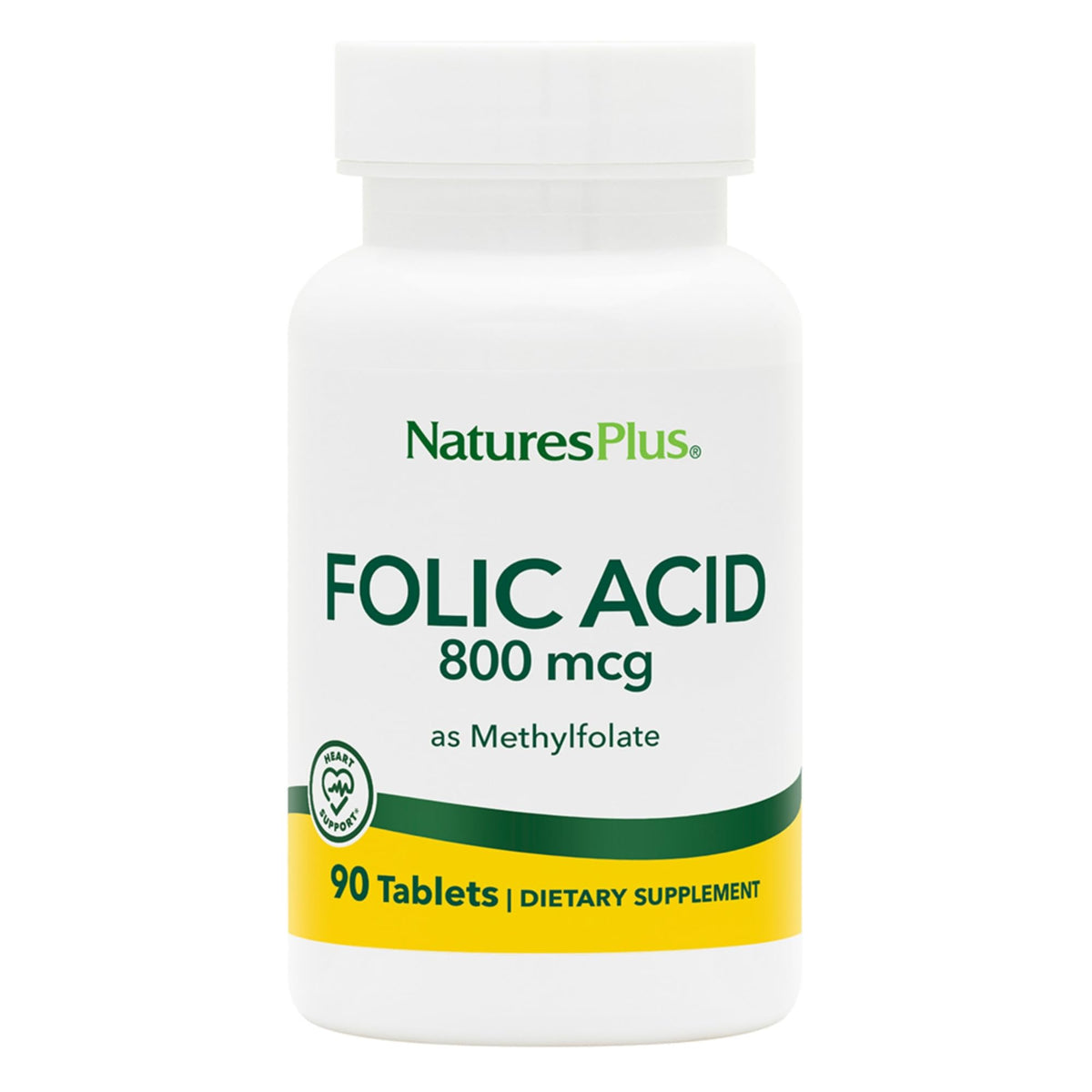 Nature's Plus Folic Acid (Methylfolate) 800 mcg vegan tablets