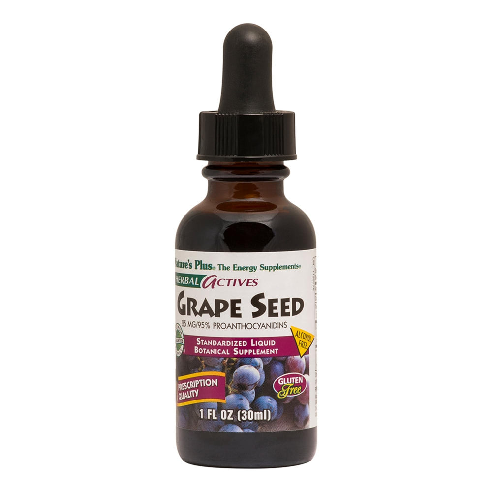 Natures Plus Herbal Actives Grape Seed 25 mg liquid suspension bottle