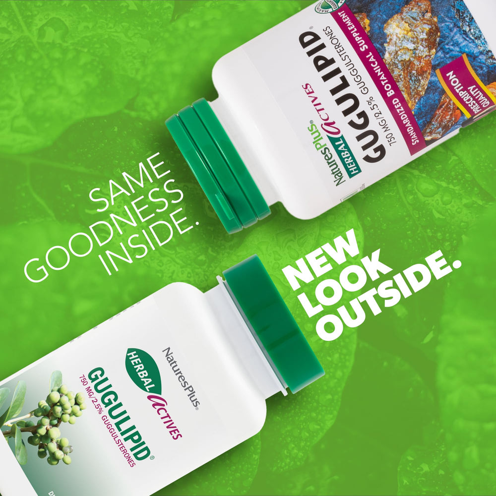 Close-up of Gugulipid 750 mg vegan capsules