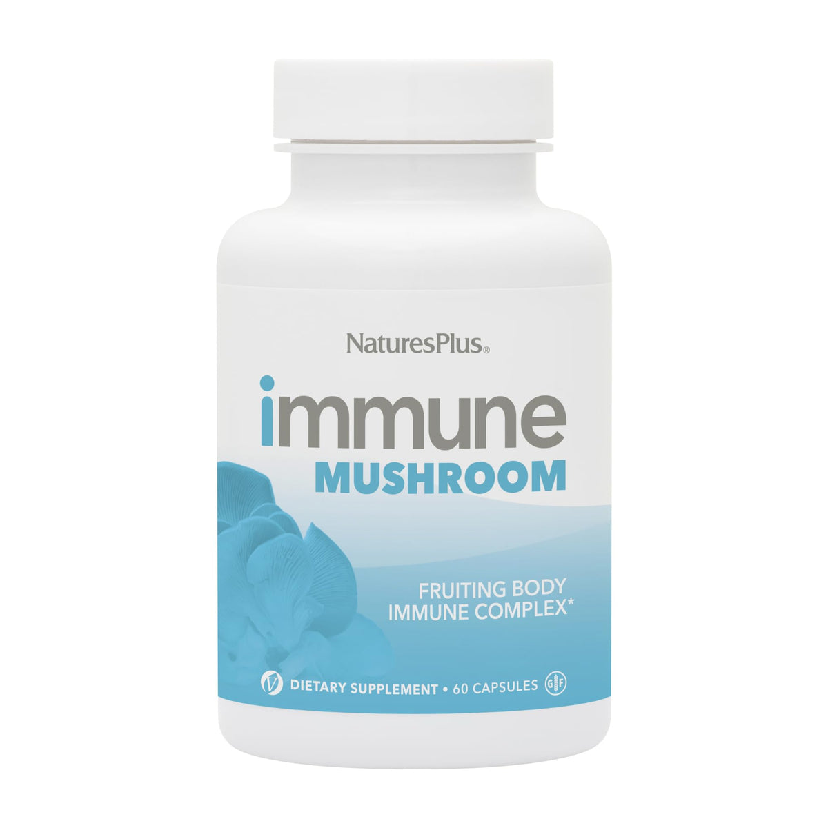 Bottle packshot of Natures Plus Immune Mushroom 60 capsules
