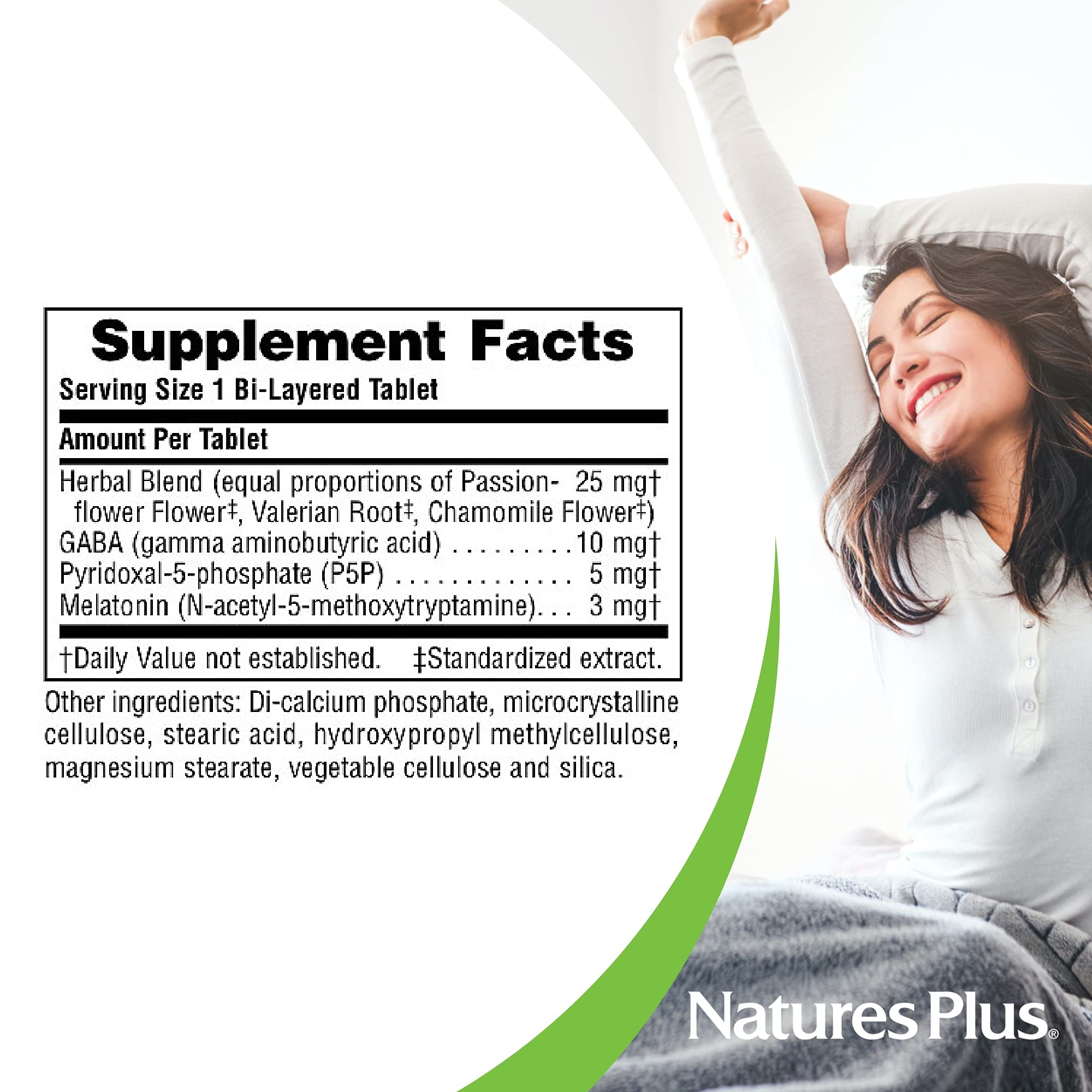 Product packaging and ingredients highlighting natural, herbal blend