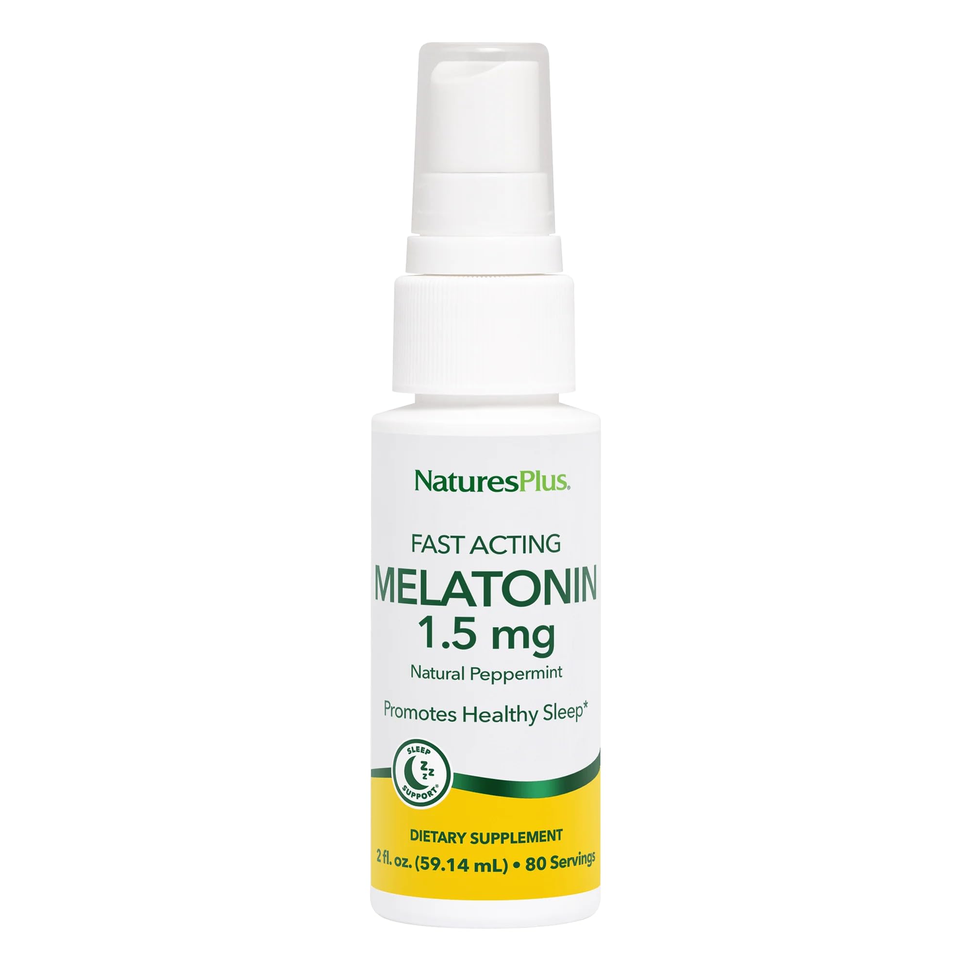 Natures Plus Melatonin Lipoceutical Spray bottle, 1.5 mg, peppermint flavor, 2 fl oz