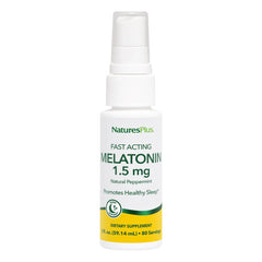 Natures Plus Melatonin Lipoceutical Spray bottle, 1.5 mg, peppermint flavor, 2 fl oz