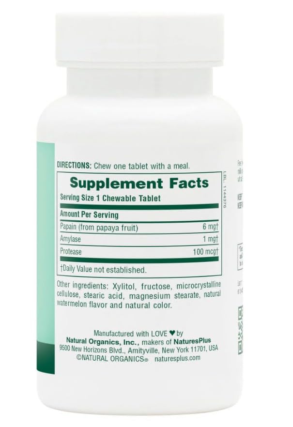 Close-up of papain enzyme tablets for digestive support