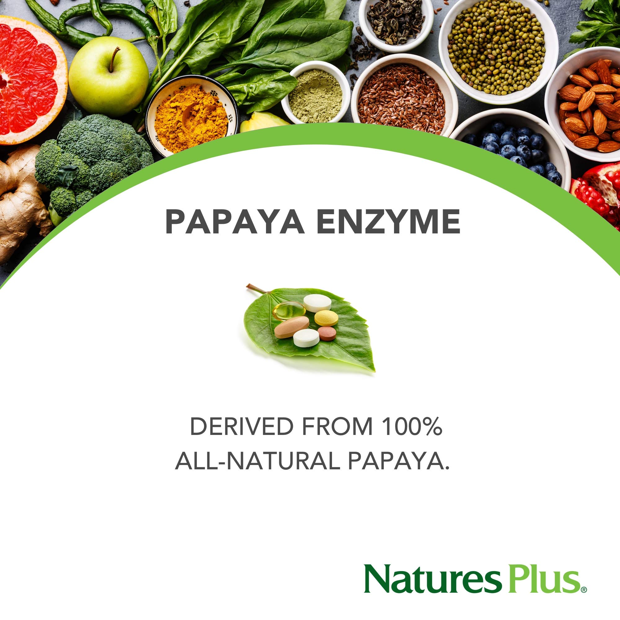 Label highlighting papain 6 mg, amylase and protease